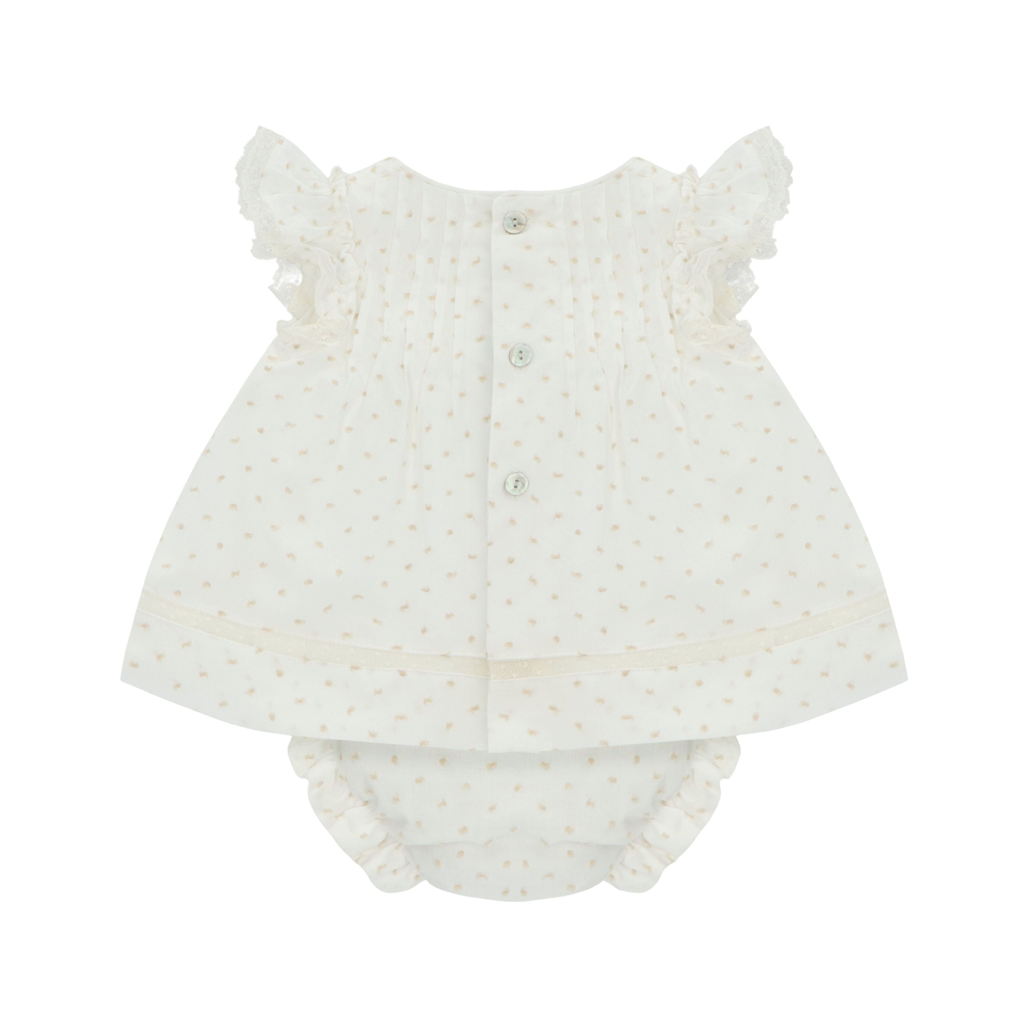 Vestido y Braga Plumeti Bebé