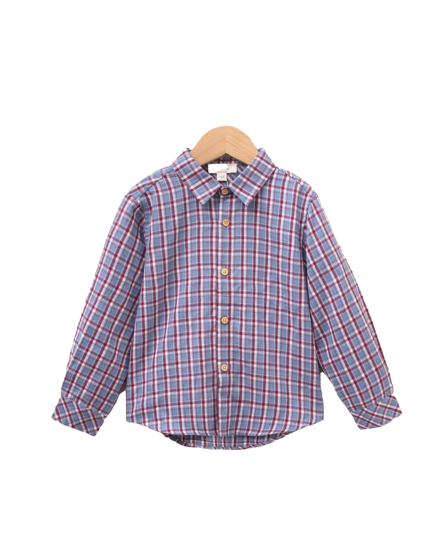 Camisa Cuadros Burdeos Niño