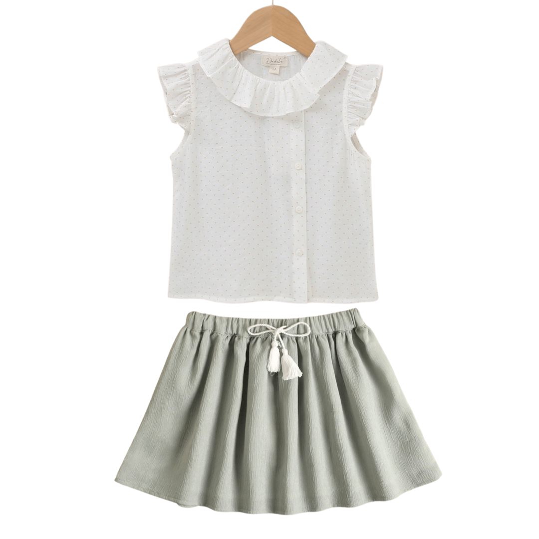 Conjunto Falda Olivo Niña