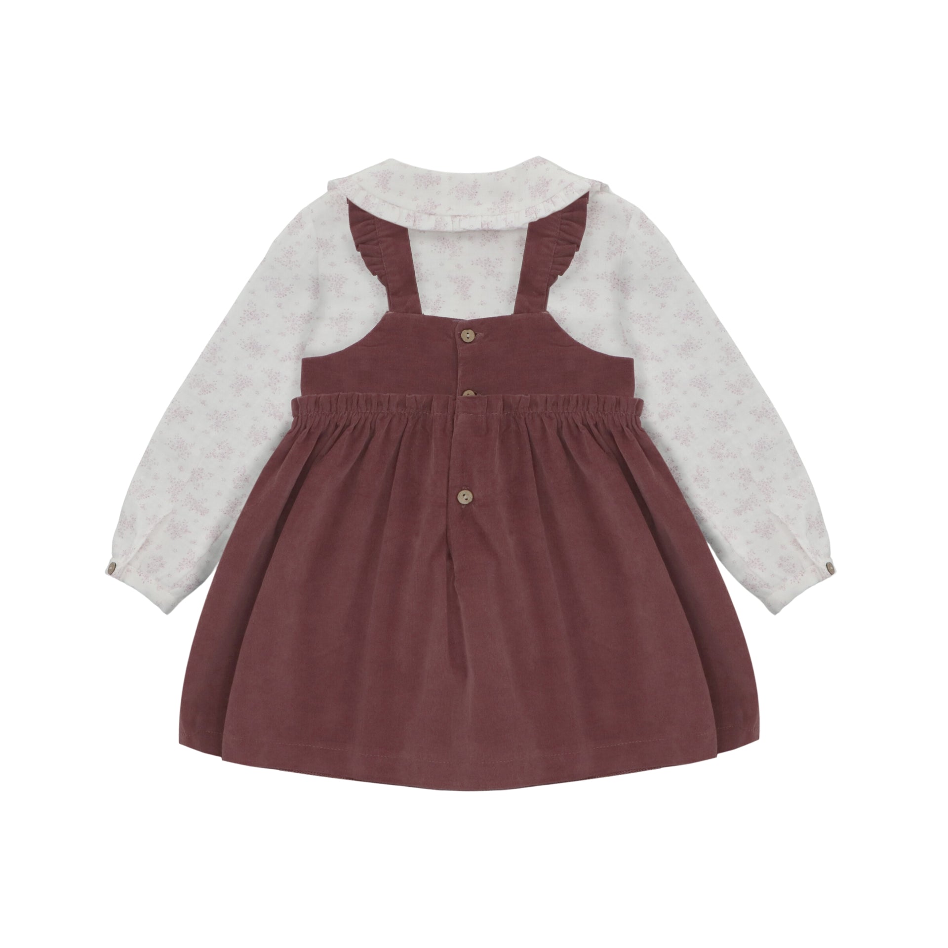 Plum Girl's Blouse and Dungarees Set