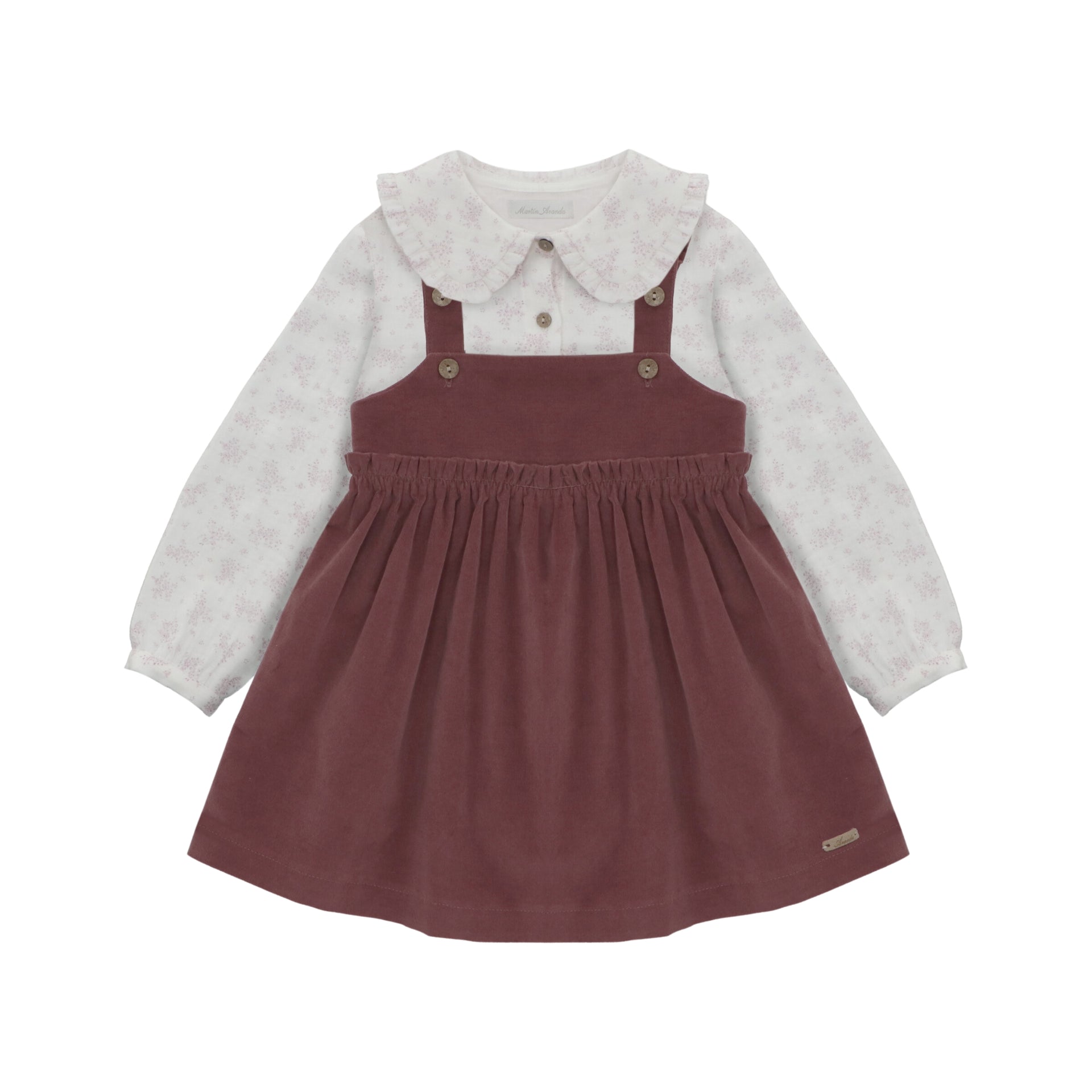 Plum Girl's Blouse and Dungarees Set