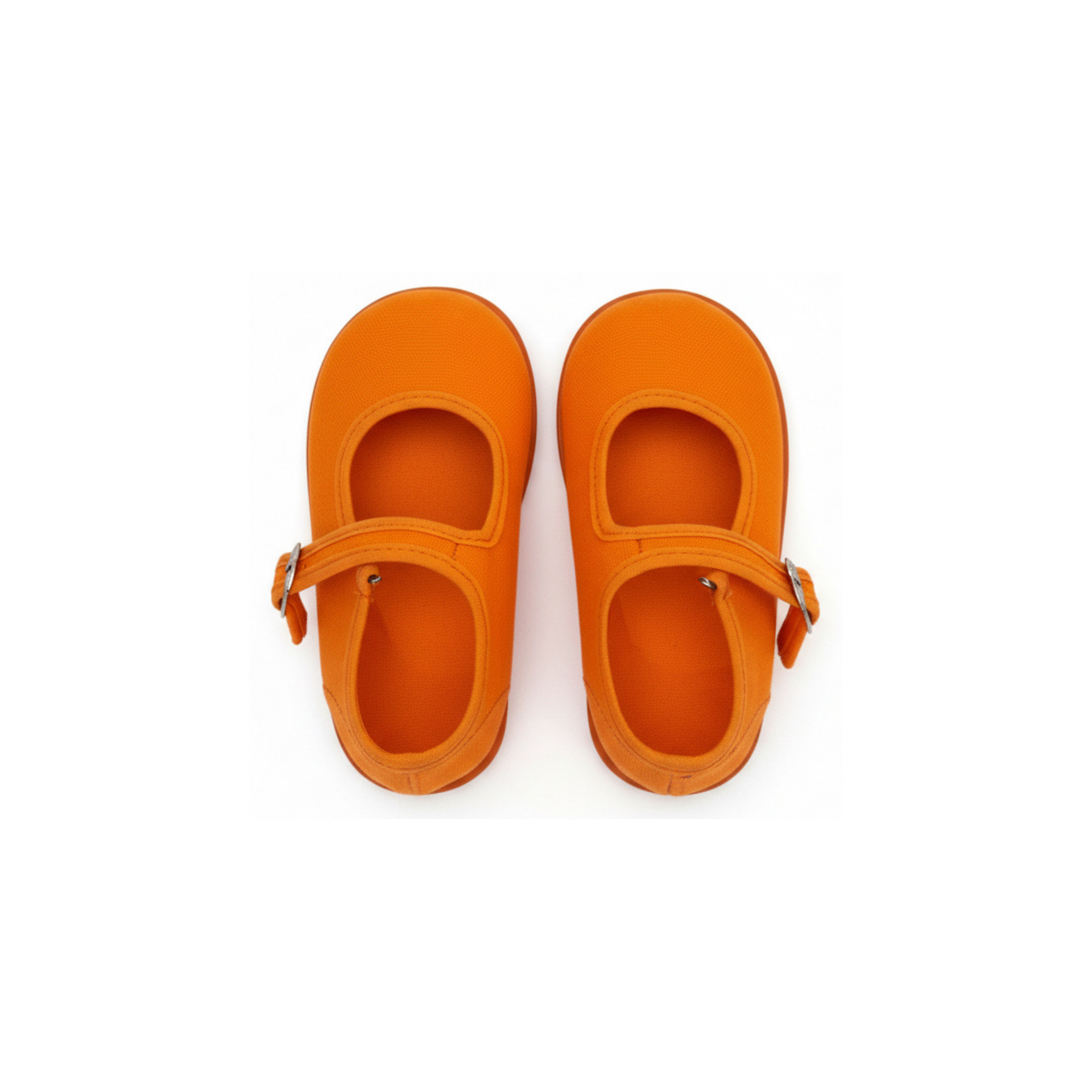 Orange Canvas Mary Janes