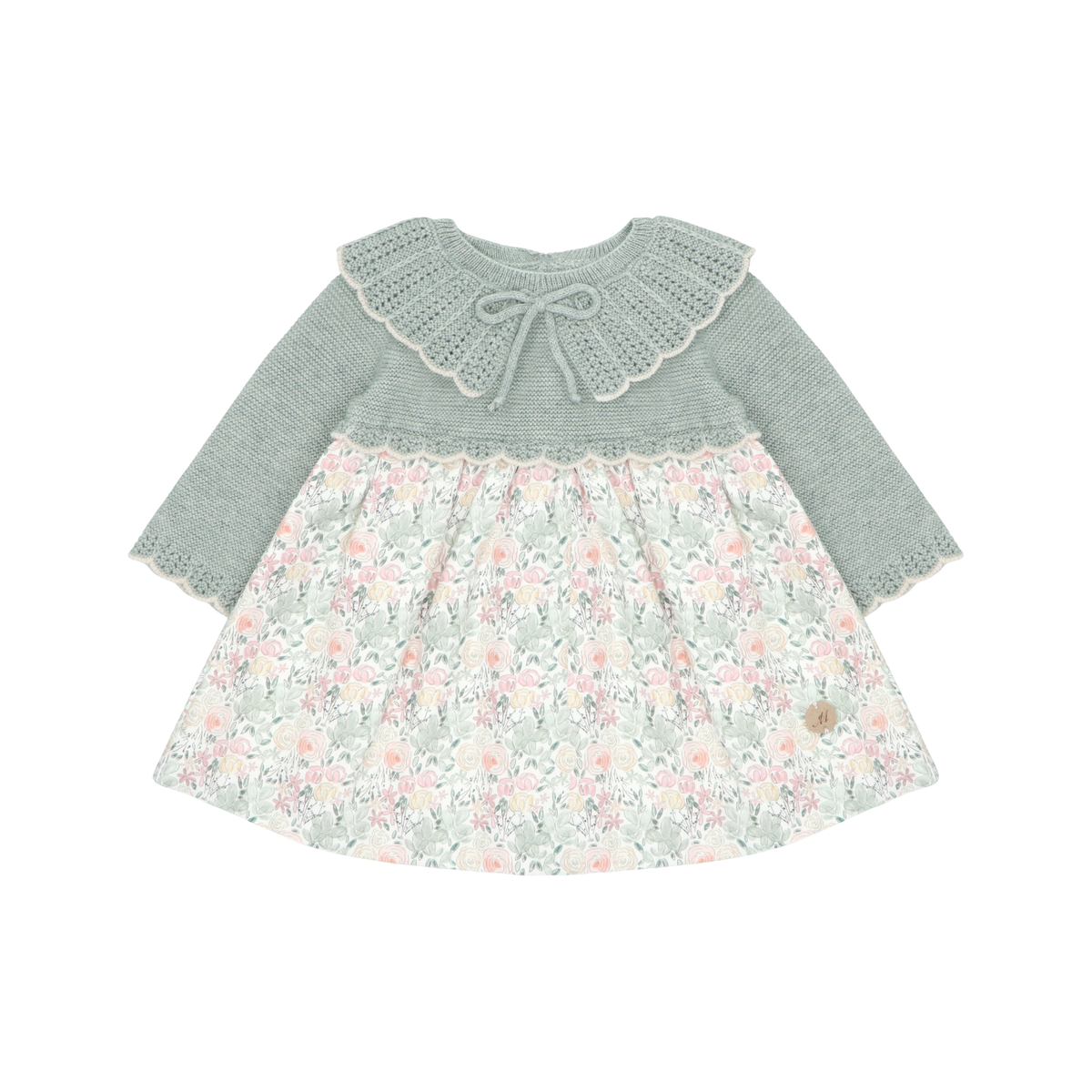 Pre Order Vestido Punto y Tela Pravia Bebé