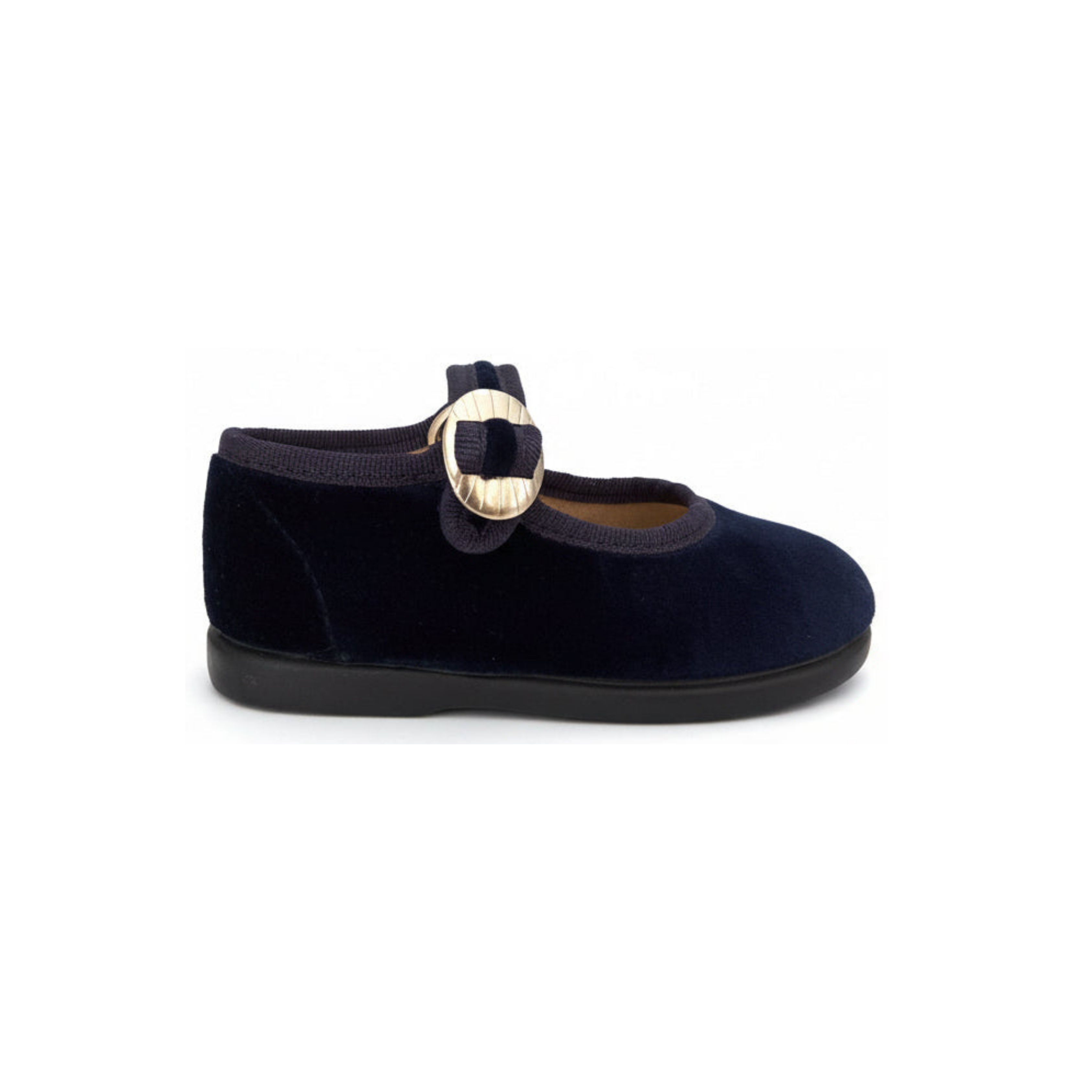 Children's Navy Velvet Mary Jane Shoes