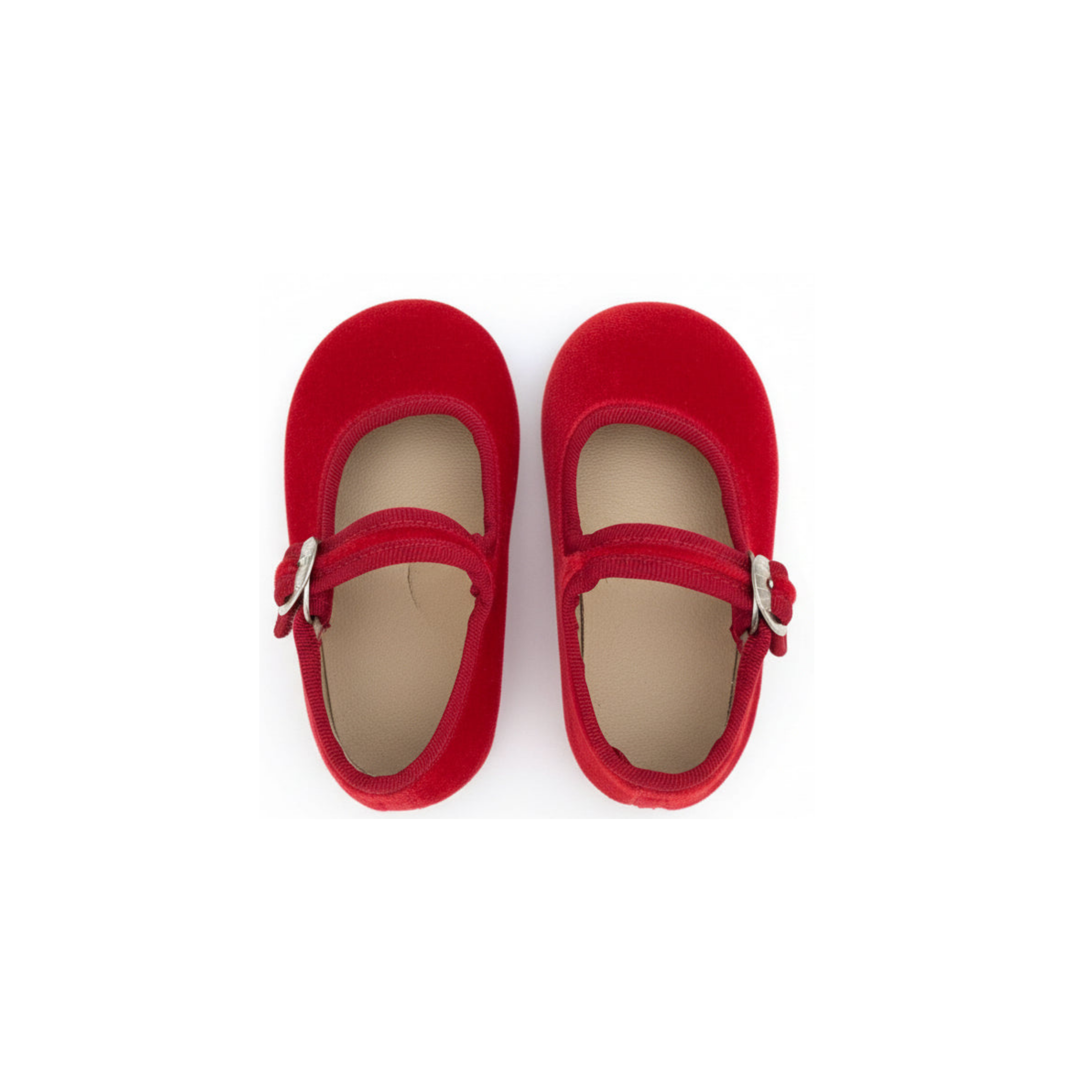 Children's Red Velvet Mary Jane Shoes
