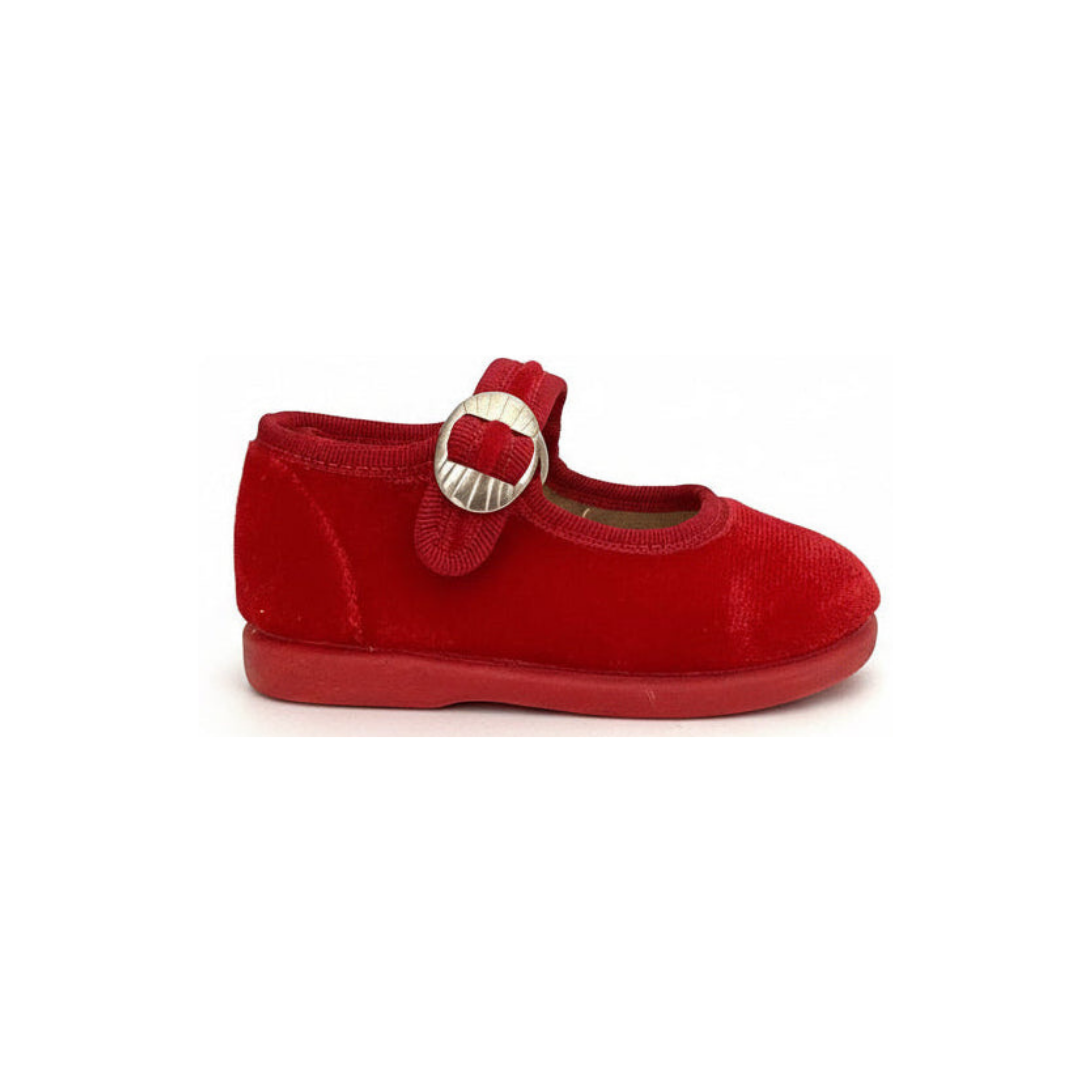 Children's Red Velvet Mary Jane Shoes