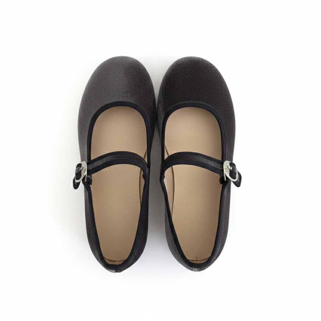 Adult Grey Velvet Mary Jane Shoes