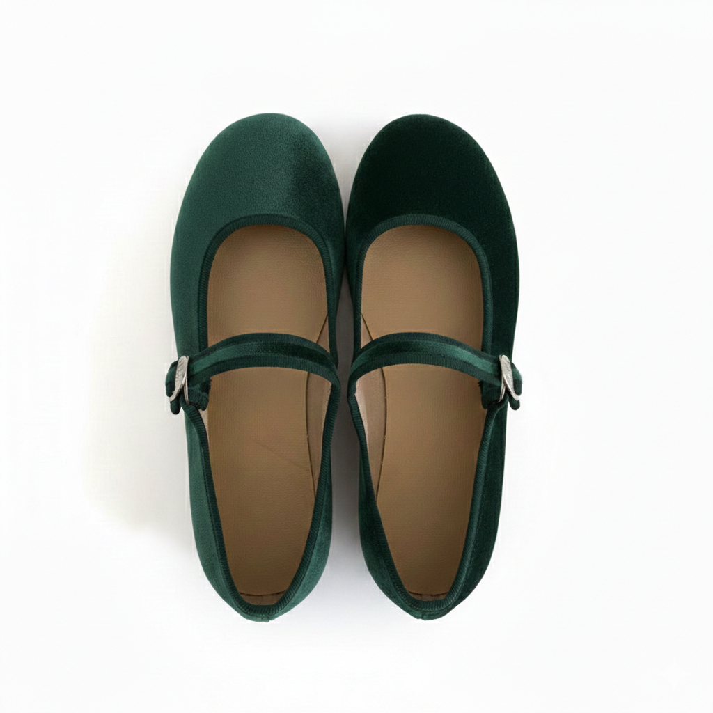 Adult Green Velvet Mary Jane