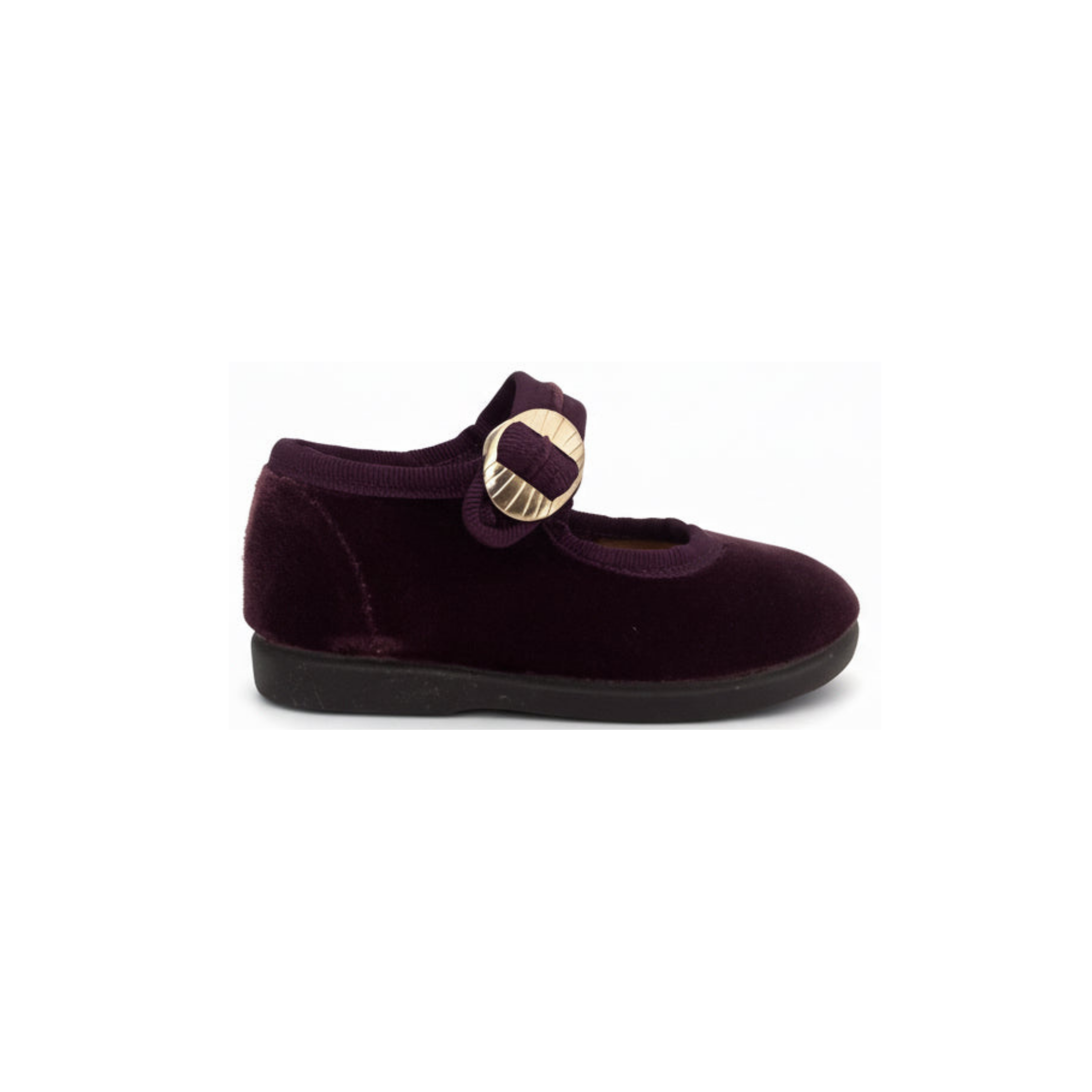 Children's Purple Velvet Mary Jane Shoes