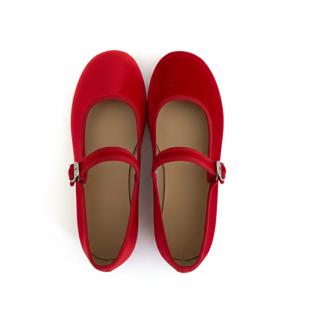 Adult Red Velvet Mary Jane Shoes