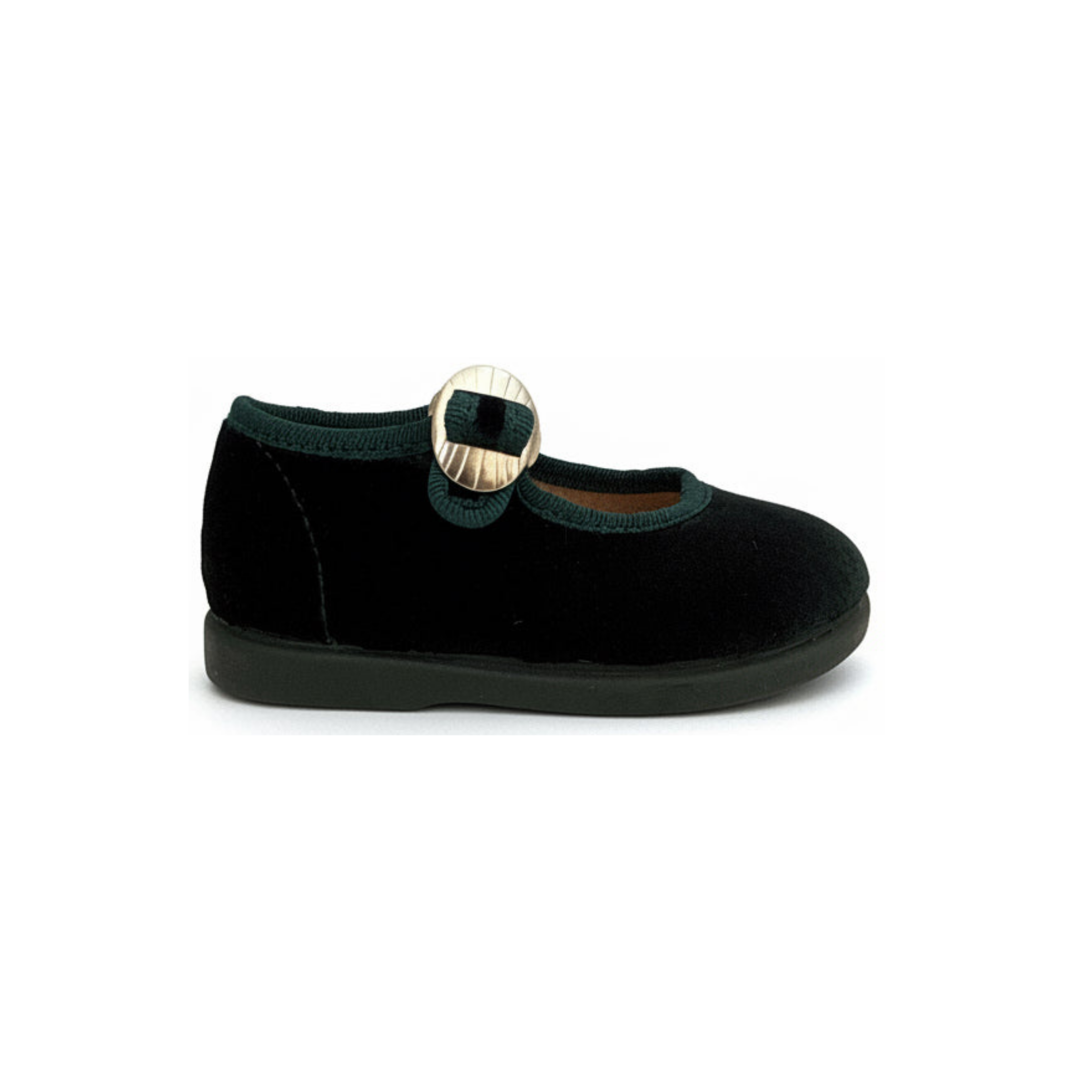 Children's Green Velvet Mary Jane Shoes