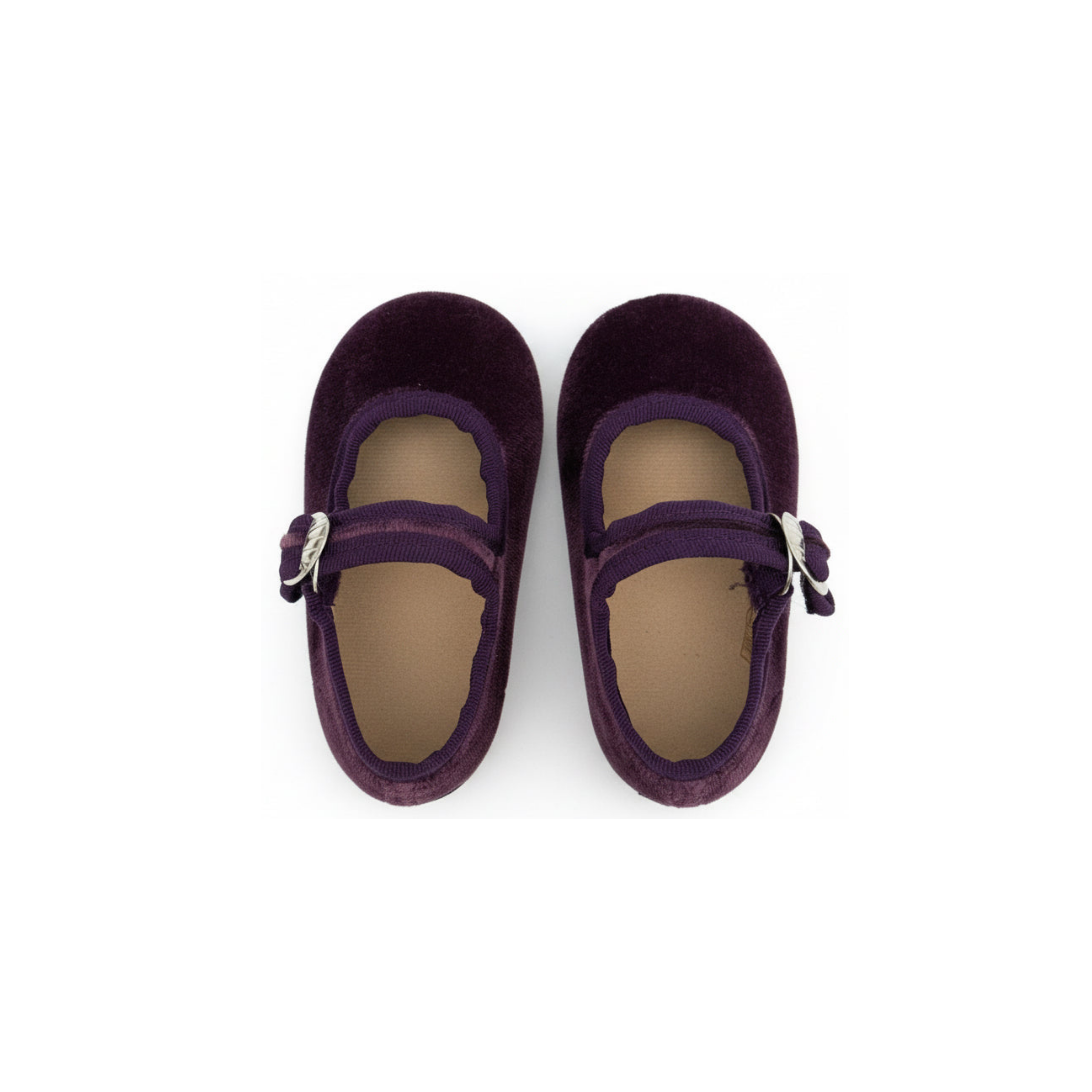 Children's Purple Velvet Mary Jane Shoes