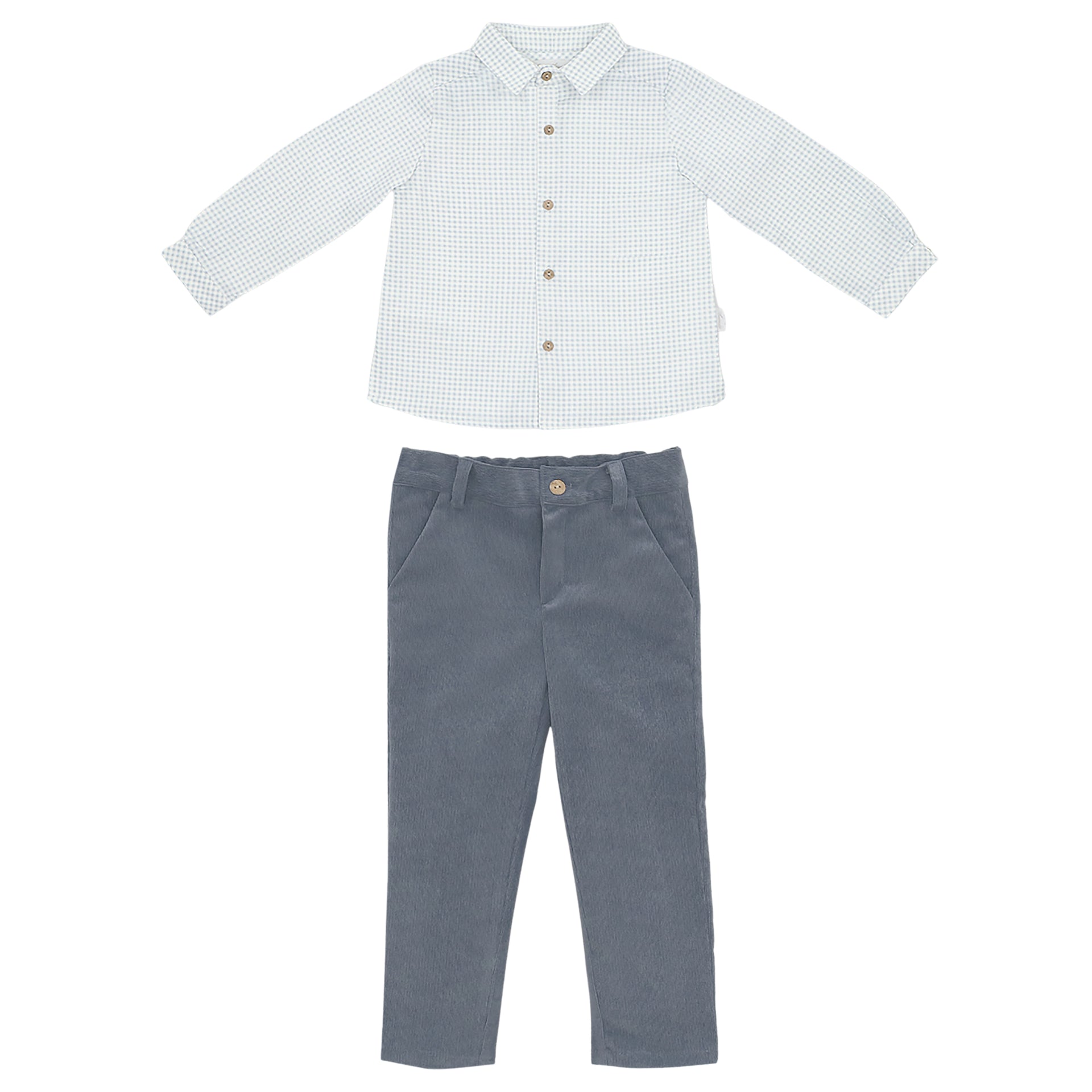 Sky Blue Shirt and Pants Set for Boys