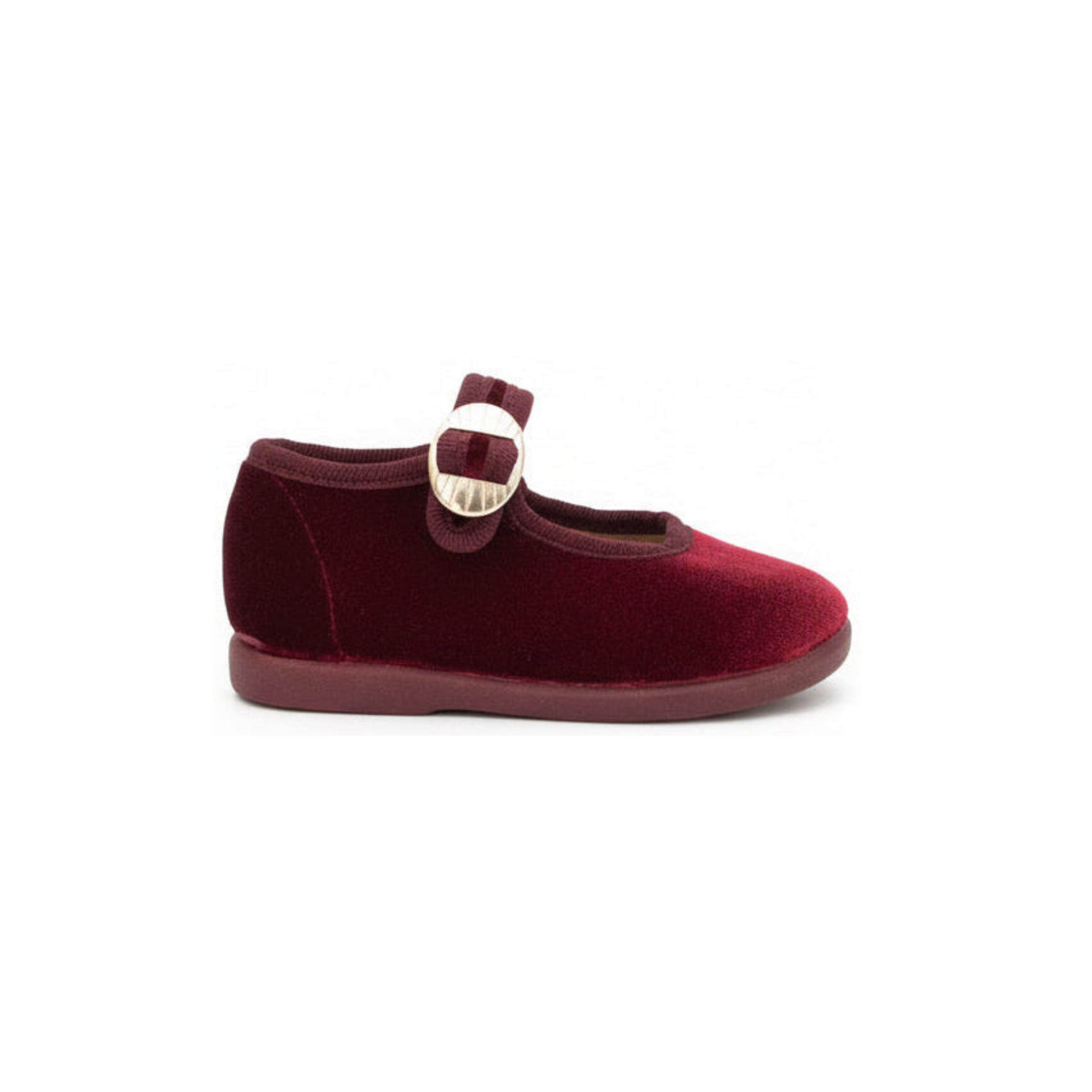 Children's Burgundy Velvet Mary Jane Shoes