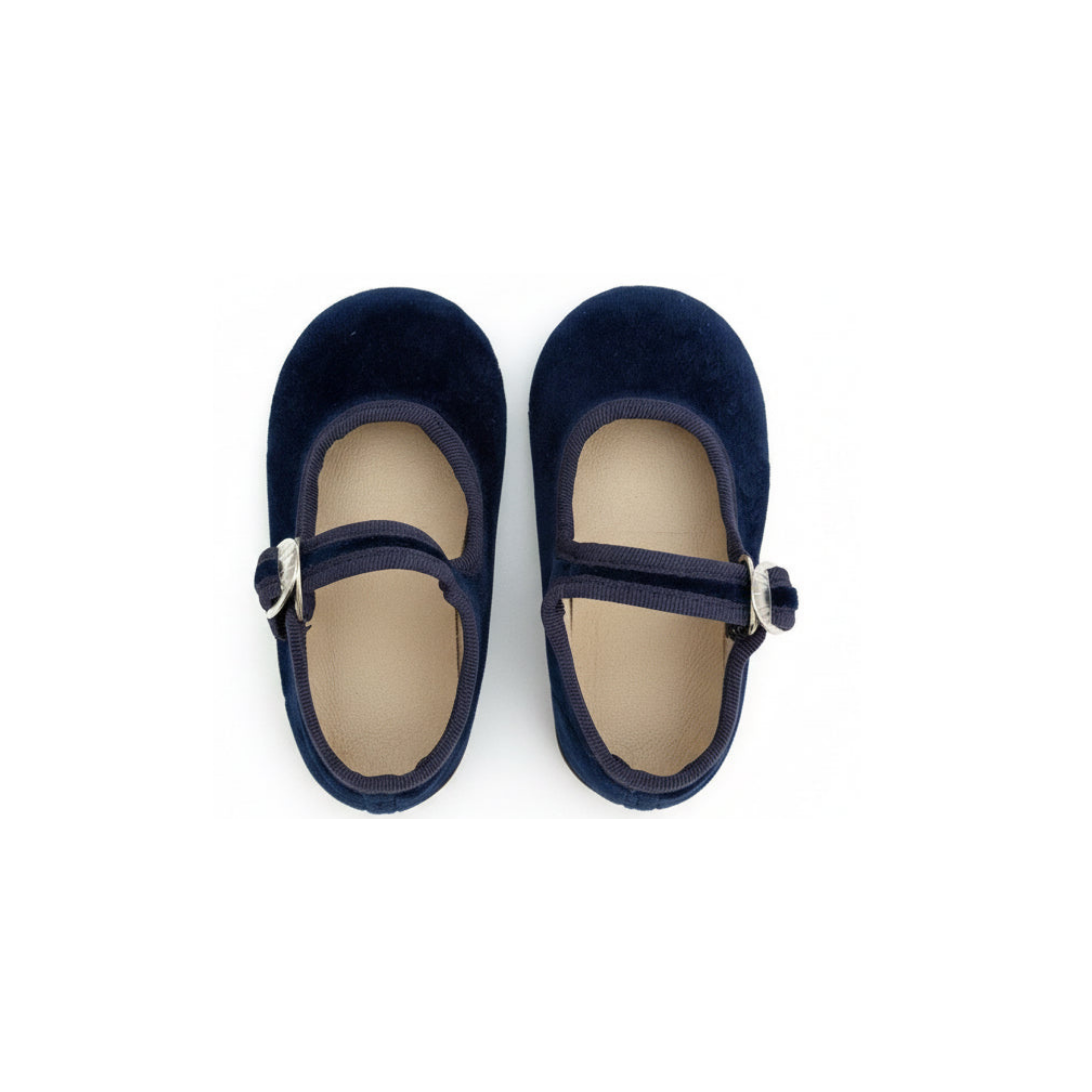 Children's Navy Velvet Mary Jane Shoes