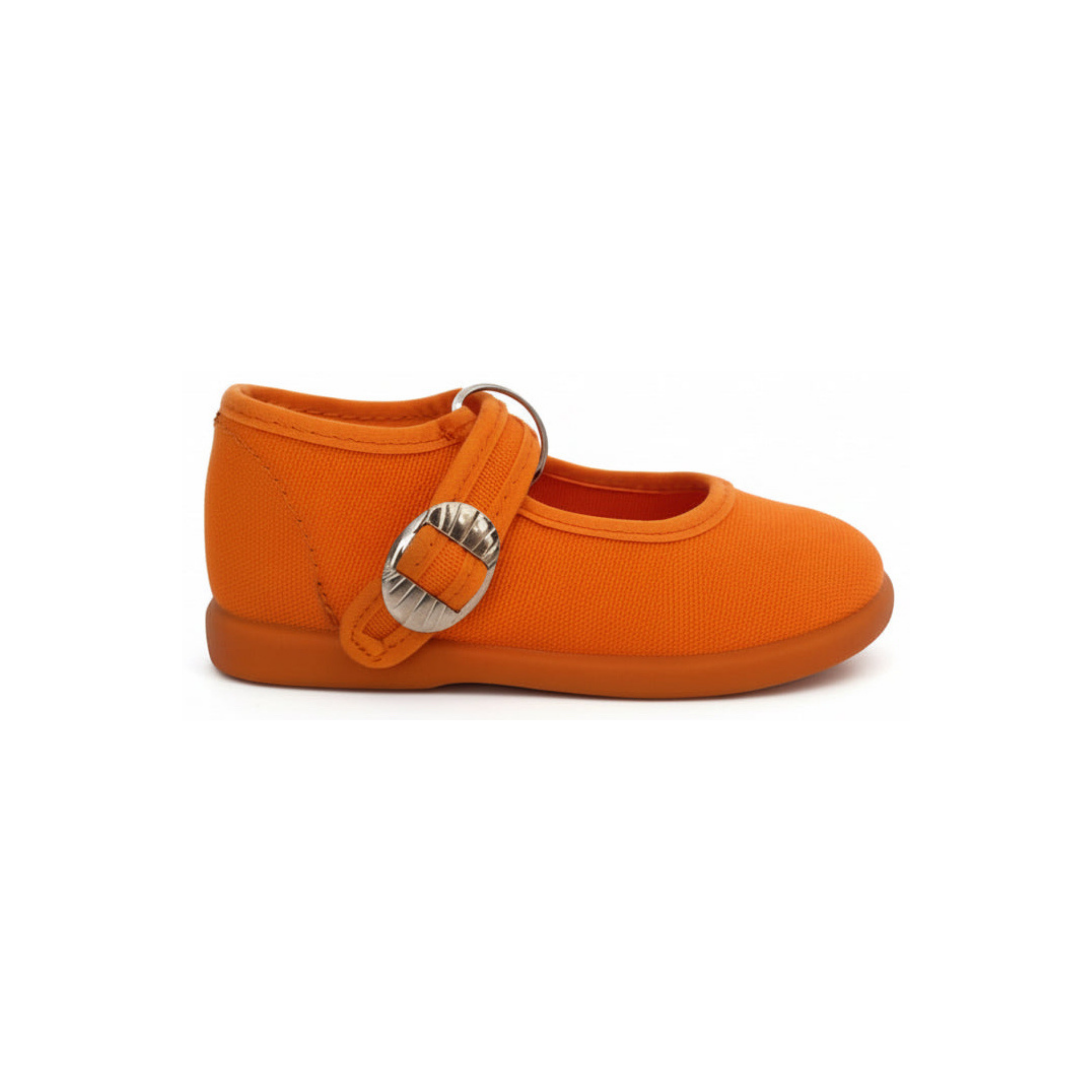 Orange Canvas Mary Janes