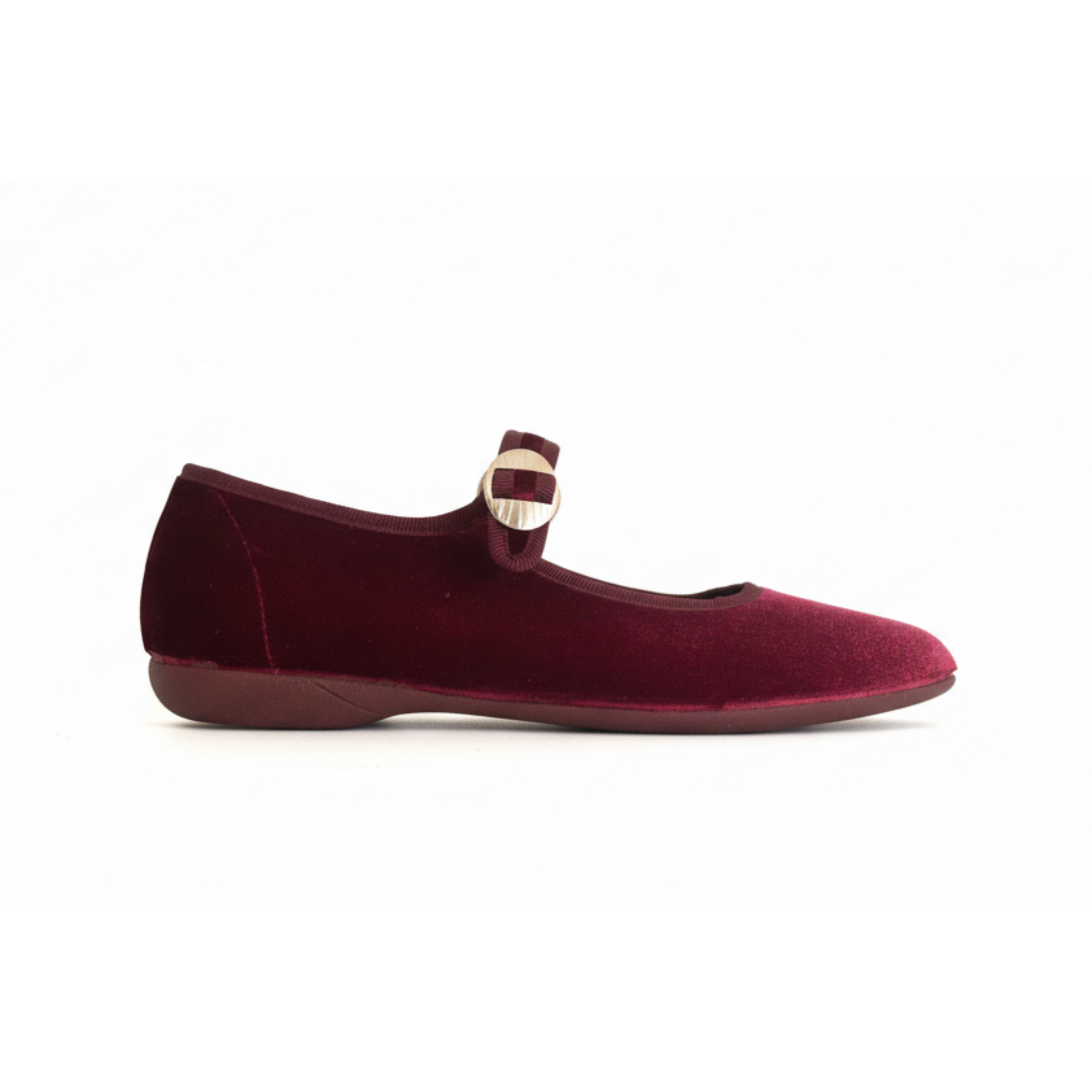 Burgundy Velvet Mary Jane Shoes for Adults