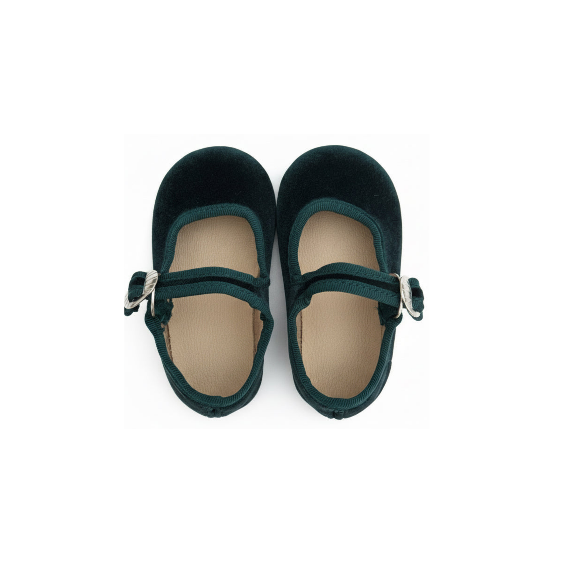 Children's Green Velvet Mary Jane Shoes