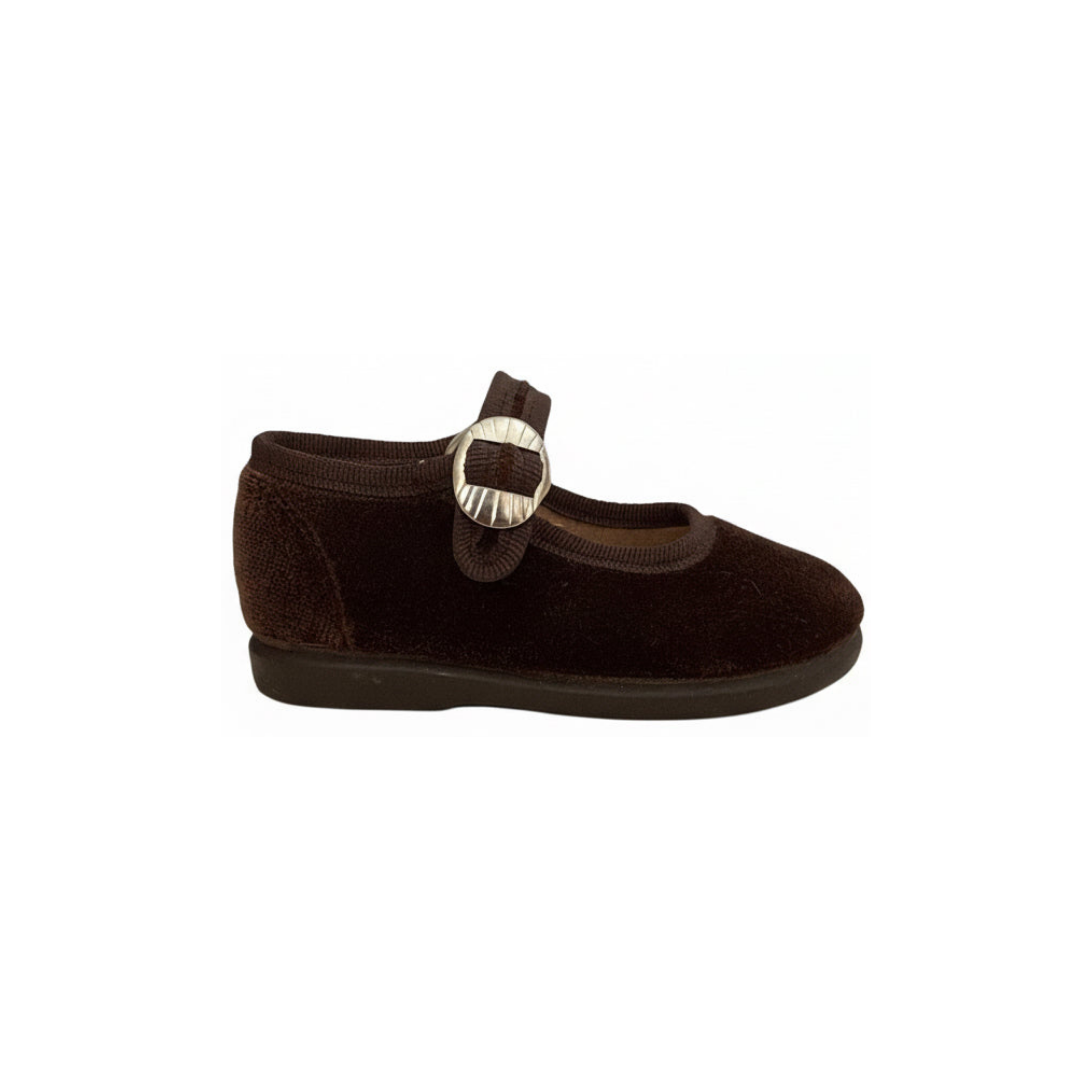 Children's Brown Velvet Mary Jane Shoes