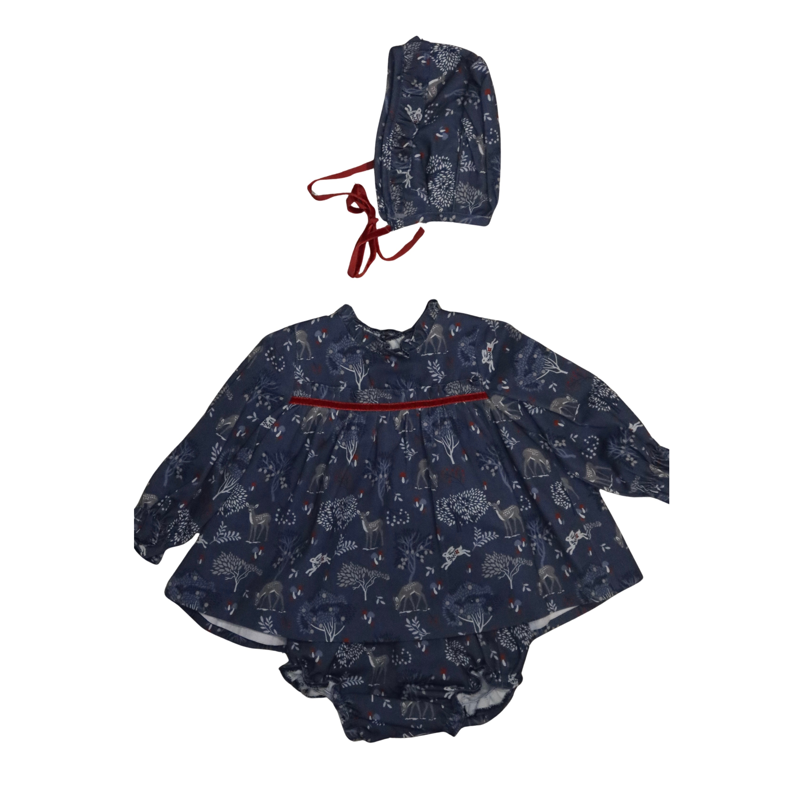 Vestido y Braga Ciervo Bebé