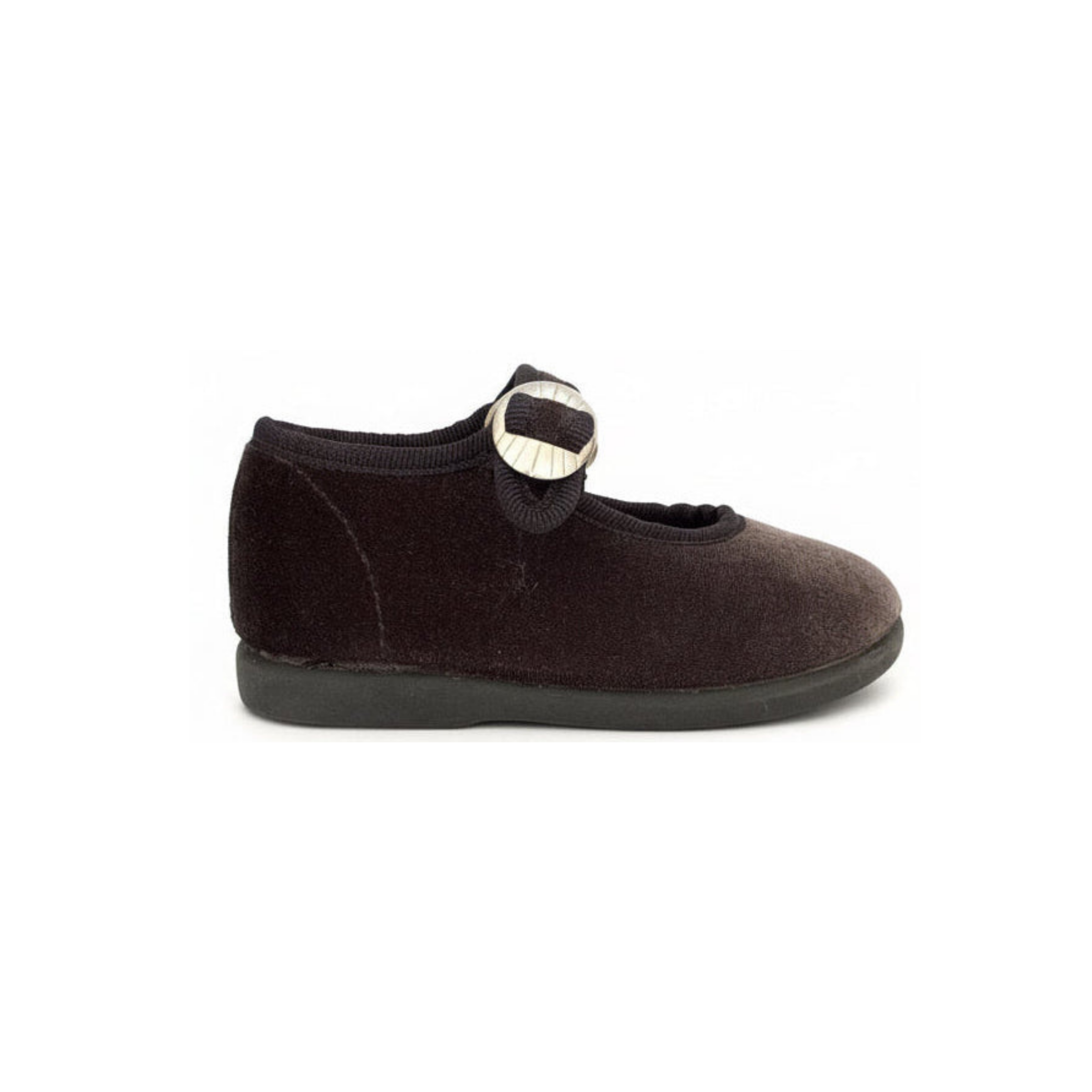 Children's Grey Velvet Mary Jane Shoes