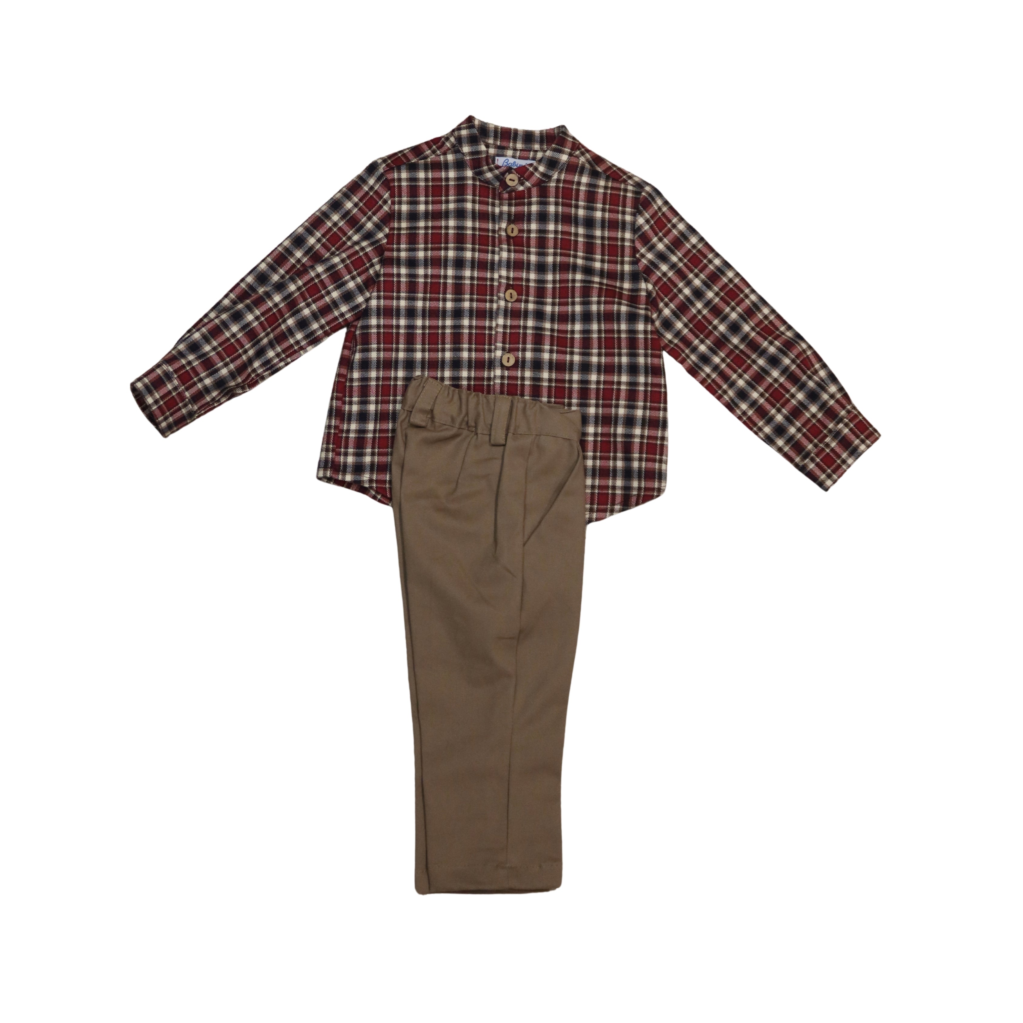 Camisa y Pantalón Burdeos Bebé